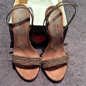 Luichiny Tan and Gold Strappy Heels